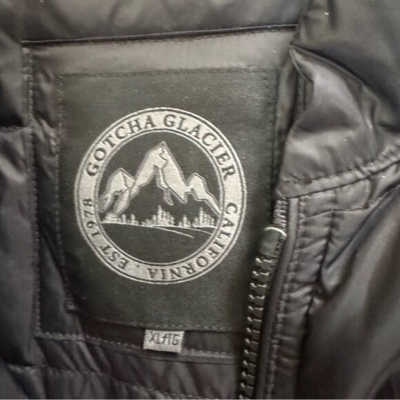 Gotcha Glacier Down Puffer Packable Jacket Zipper Pockets Coat Fitted Black XL - Picture 7 of 16